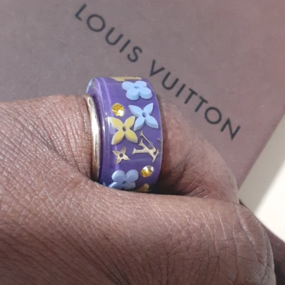 LOUIS VUITTON RESIN FARANDOLE RING AUTHENTIC SZ M - Picture 3 of 6